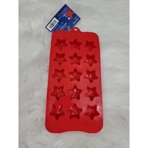 Star Shape Silicone Mold Trays Red 4th of July NWT For Ice, Candy, Chocolate